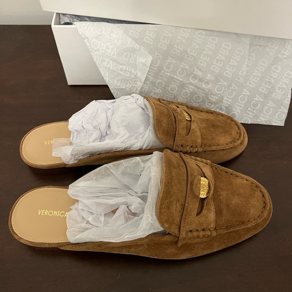 Veronica Beard Suede Penny Loafer Mule